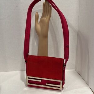 Fendi Pre loved excellent condition small suede Compartments converter strap bag